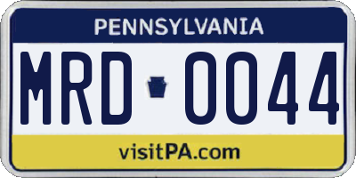 PA license plate MRD0044