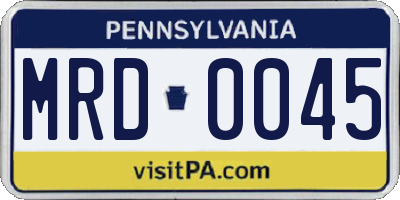 PA license plate MRD0045