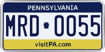 PA license plate MRD0055