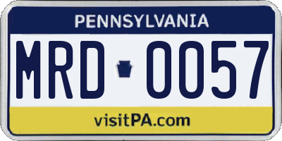 PA license plate MRD0057