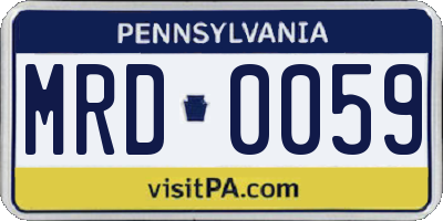 PA license plate MRD0059