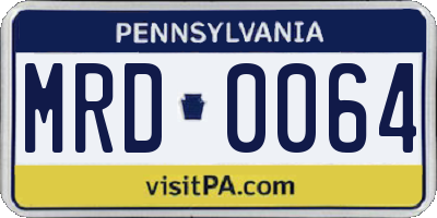 PA license plate MRD0064