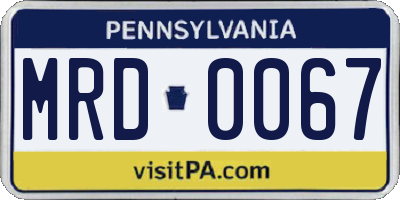 PA license plate MRD0067