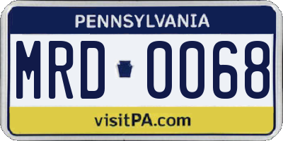 PA license plate MRD0068