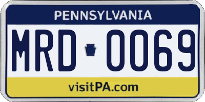 PA license plate MRD0069