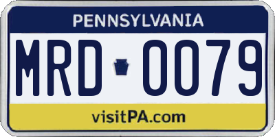 PA license plate MRD0079