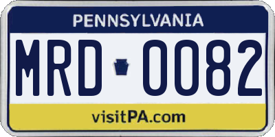 PA license plate MRD0082