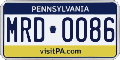 PA license plate MRD0086