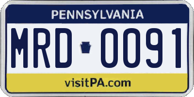 PA license plate MRD0091