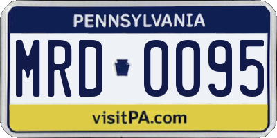 PA license plate MRD0095