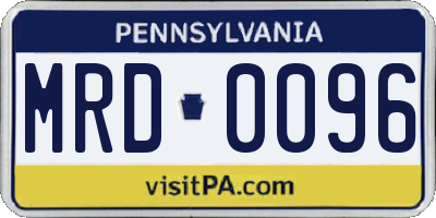 PA license plate MRD0096