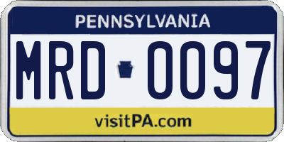 PA license plate MRD0097