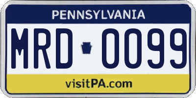 PA license plate MRD0099