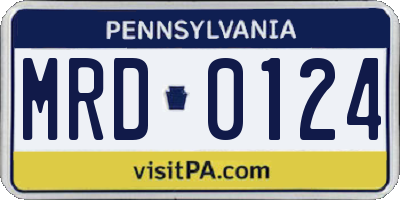 PA license plate MRD0124