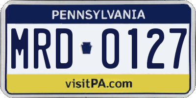 PA license plate MRD0127