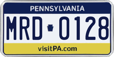 PA license plate MRD0128