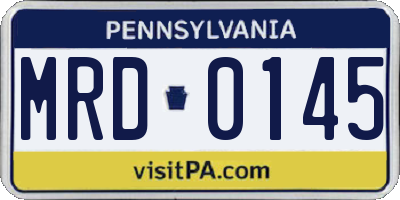 PA license plate MRD0145