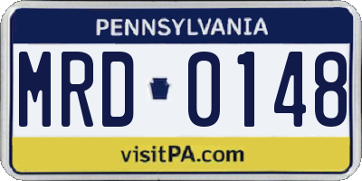 PA license plate MRD0148