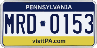 PA license plate MRD0153