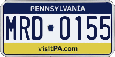PA license plate MRD0155