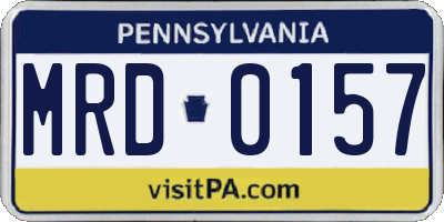 PA license plate MRD0157