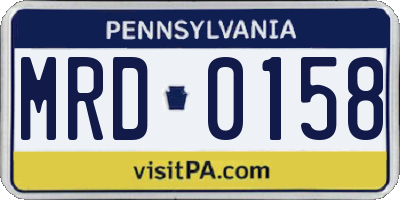 PA license plate MRD0158