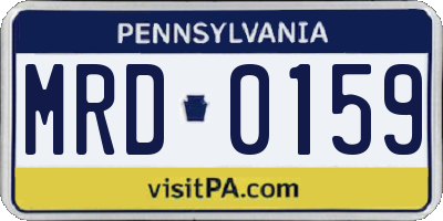 PA license plate MRD0159