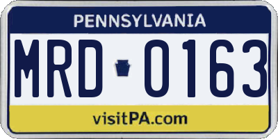 PA license plate MRD0163