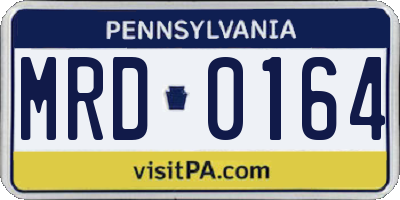PA license plate MRD0164