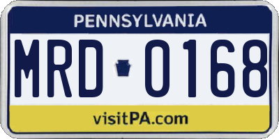 PA license plate MRD0168