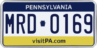 PA license plate MRD0169