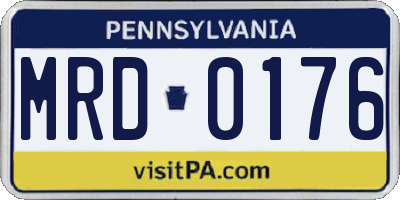 PA license plate MRD0176