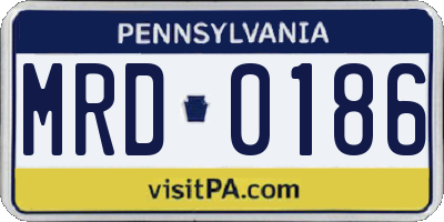PA license plate MRD0186