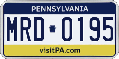 PA license plate MRD0195