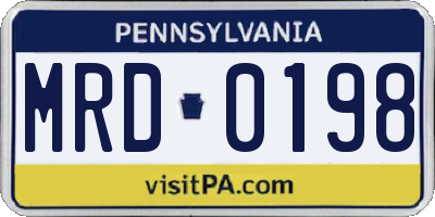 PA license plate MRD0198