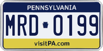 PA license plate MRD0199
