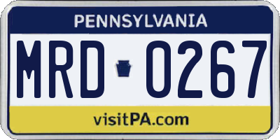 PA license plate MRD0267