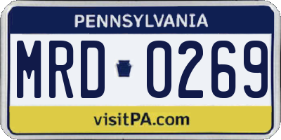 PA license plate MRD0269
