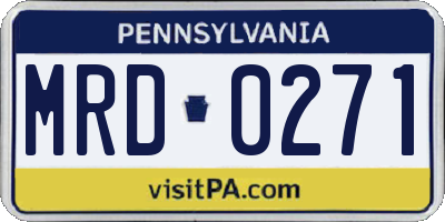 PA license plate MRD0271