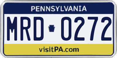 PA license plate MRD0272