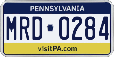 PA license plate MRD0284