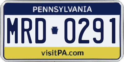 PA license plate MRD0291