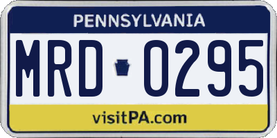 PA license plate MRD0295