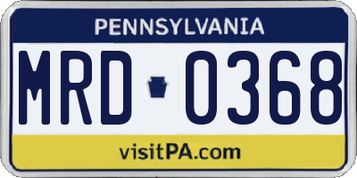 PA license plate MRD0368