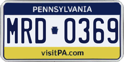 PA license plate MRD0369