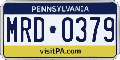 PA license plate MRD0379