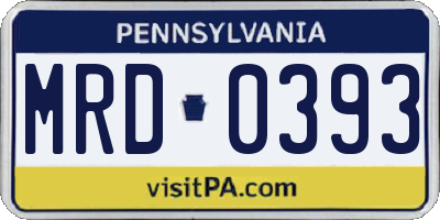 PA license plate MRD0393