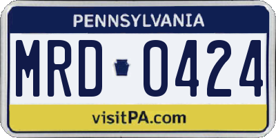 PA license plate MRD0424