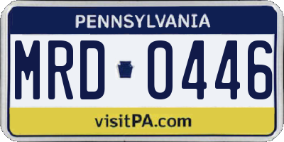 PA license plate MRD0446