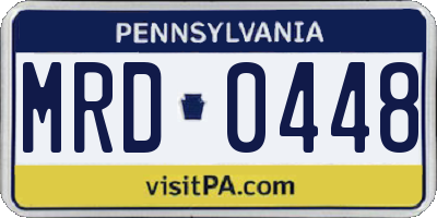 PA license plate MRD0448